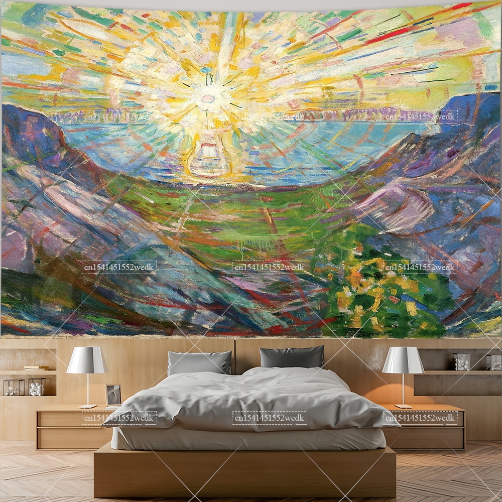 Edvard Munch The Sun Wall Hang - Aesthetic Tapestry avaliação e preço