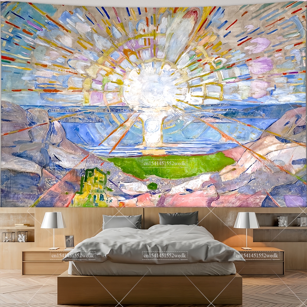 Edvard Munch The Sun Wall Hang - Aesthetic Tapestry avaliação e preço