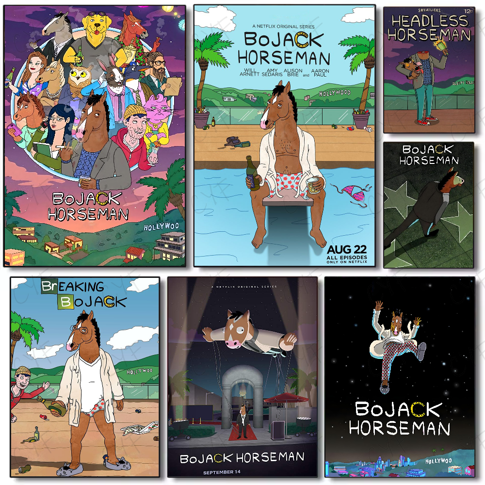 B-BoJack Cartoon H-Horseman Po - Home Decor Living Room Ideas avaliação e preço