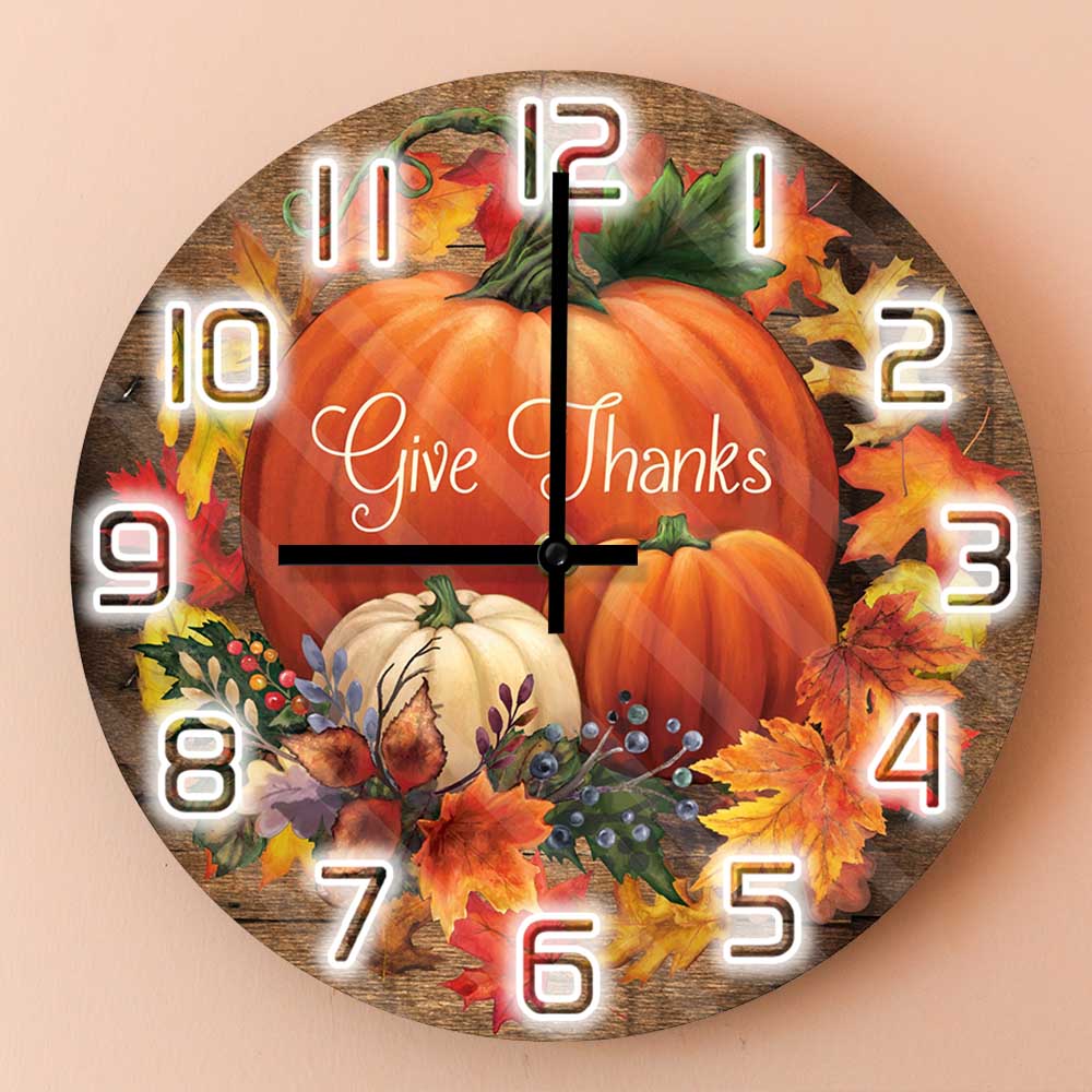 Give Thanks Blessed Wall Clock - Home Decor Living Room Ideas avaliação e preço
