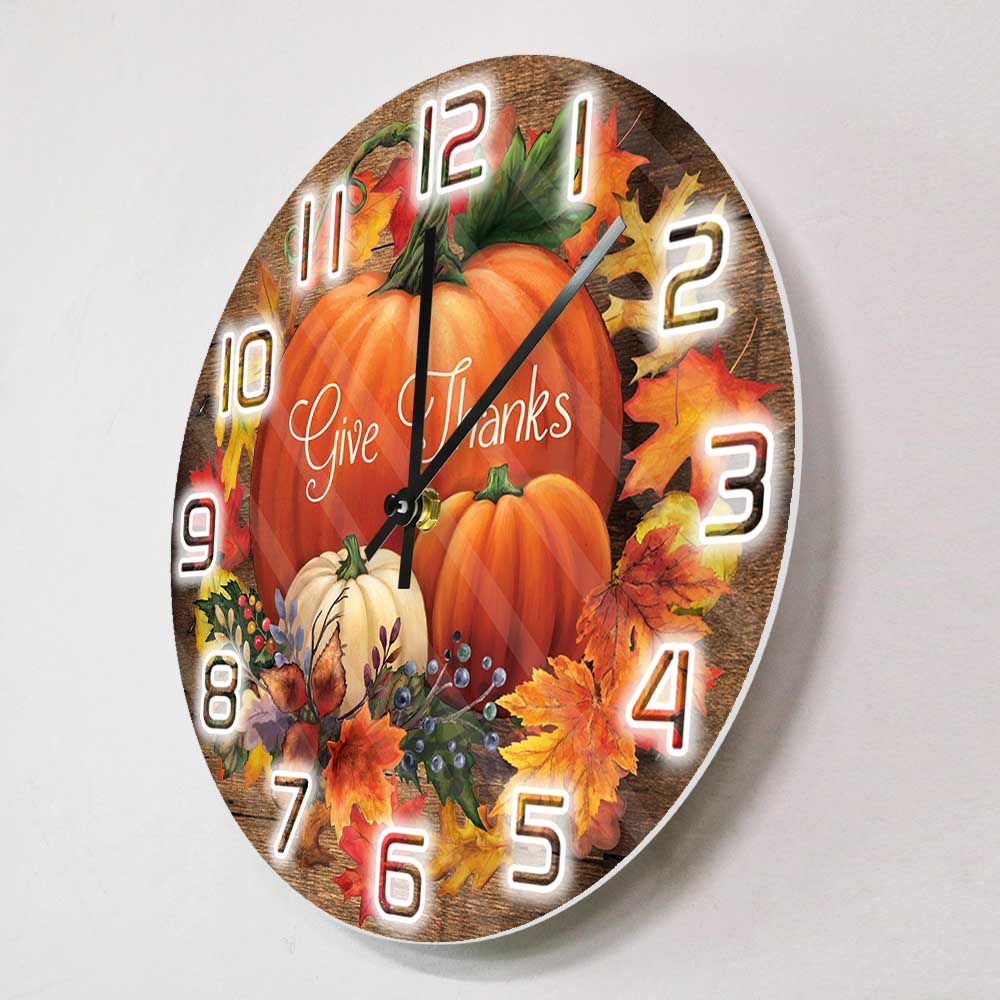 Give Thanks Blessed Wall Clock - Home Decor Living Room Ideas avaliação e preço