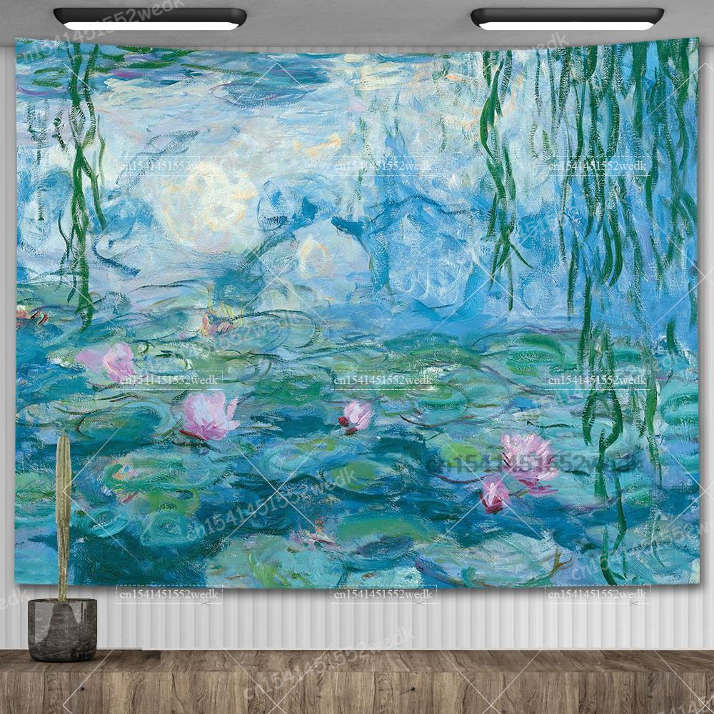 Claude Monet Water Lily Oil Pa - Aesthetic Tapestry avaliação e preço