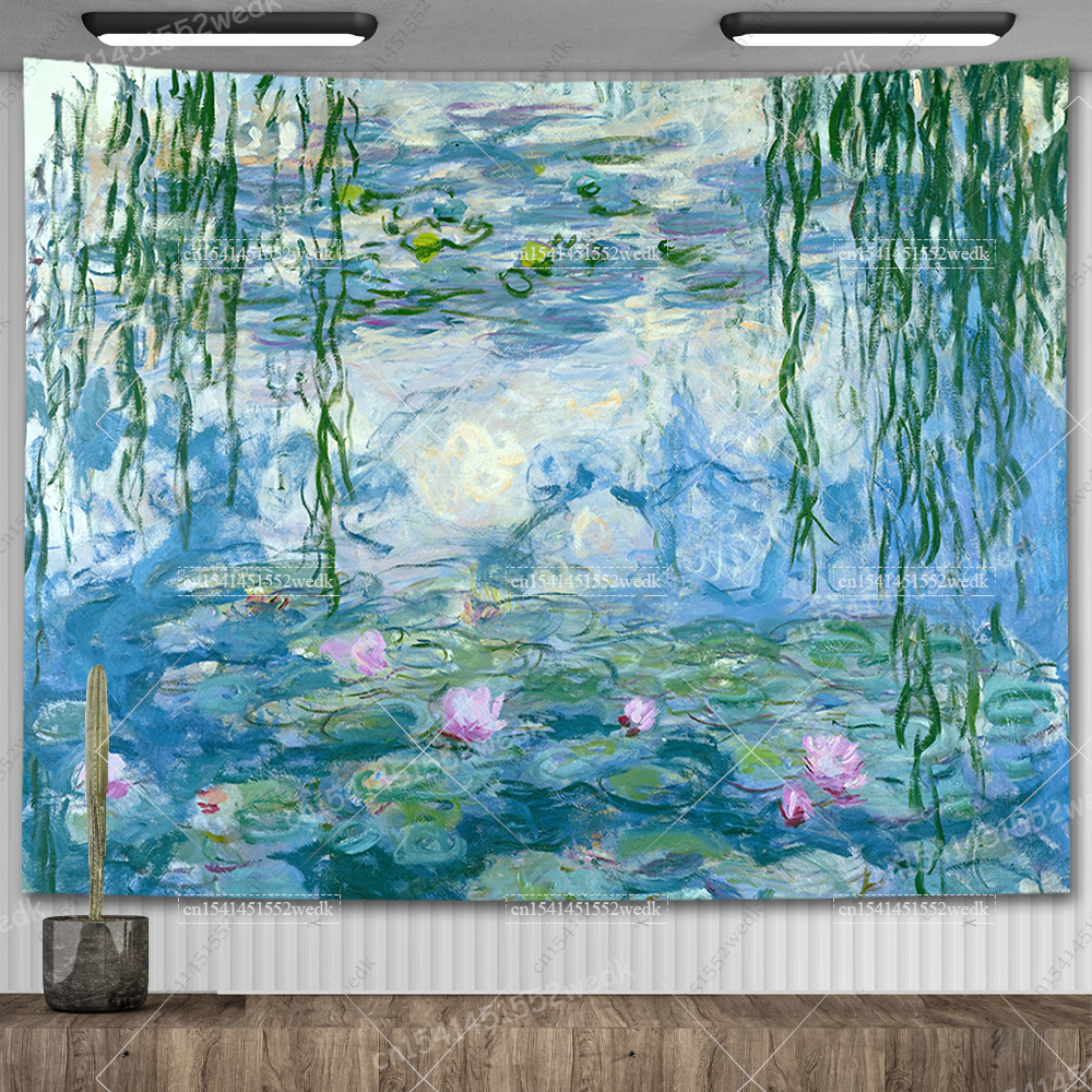 Claude Monet Water Lily Oil Pa - Aesthetic Tapestry avaliação e preço