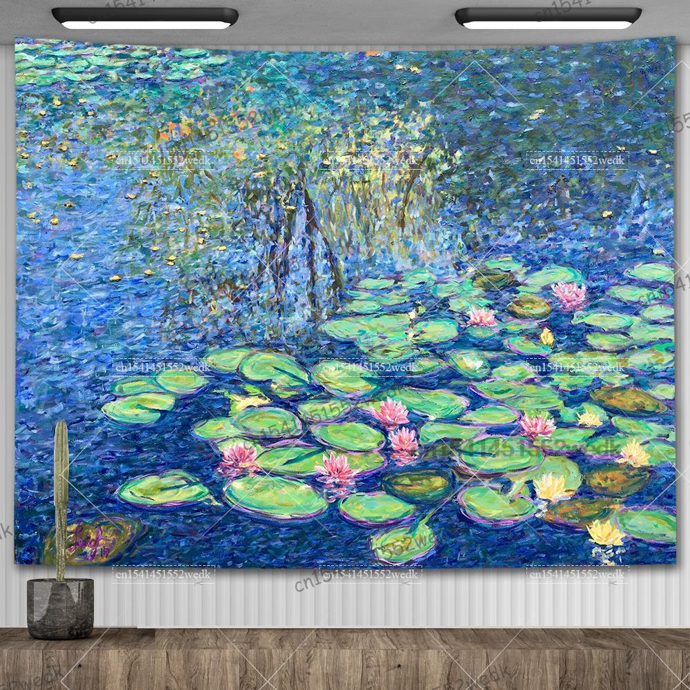 Claude Monet Water Lily Oil Pa - Aesthetic Tapestry avaliação e preço