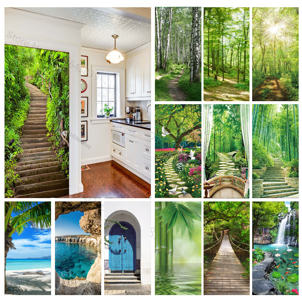 Steps Forest 3D Door Stickers  - Home Decor On Sale avaliação e preço
