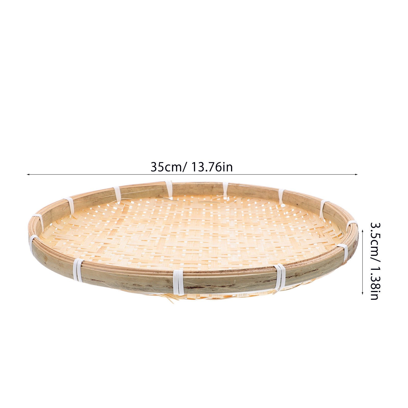 35Cm Round Bamboo Sieve Basket - Woven Wall Basket avaliação e preço