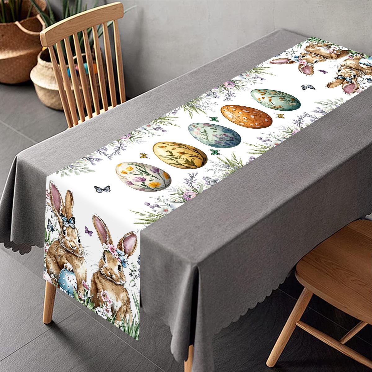 1Pc Easter Bunny and Floral Eg - Home Decor Living Room Ideas avaliação e preço