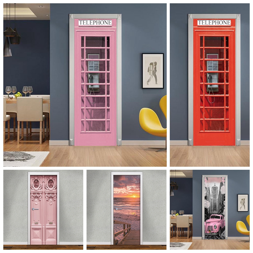Removable Pink Telephone Booth - Home Decor On Sale avaliação e preço