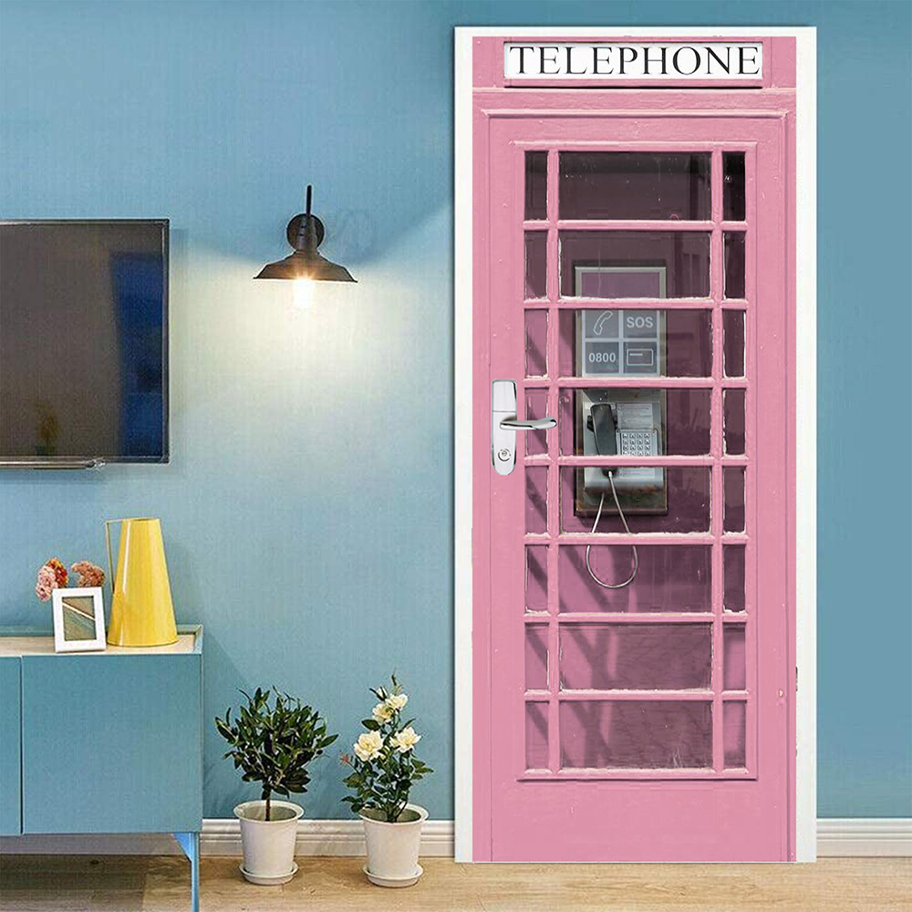 Removable Pink Telephone Booth - Home Decor On Sale avaliação e preço