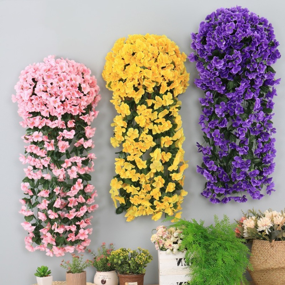 100CM Violet Artificial Flower - Woven Wall Basket avaliação e preço