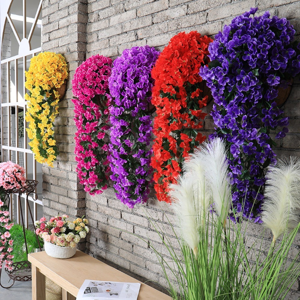 100CM Violet Artificial Flower - Woven Wall Basket avaliação e preço