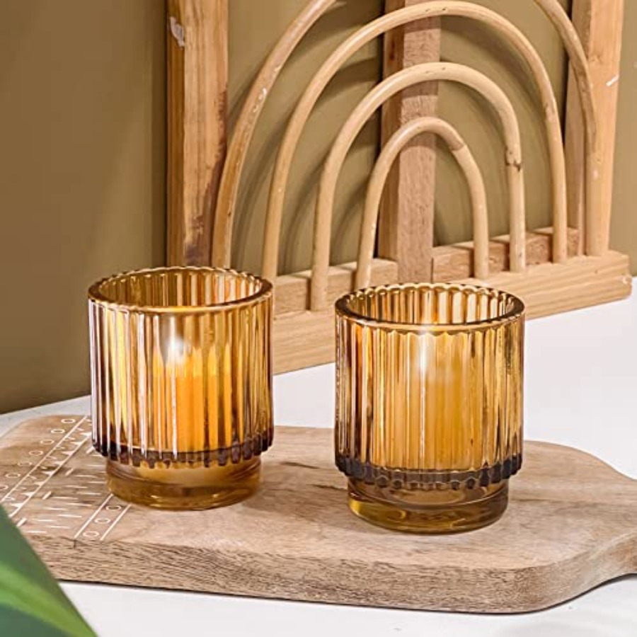 Vintage Glass Tealight and Amb - Home Decor Vintage avaliação e preço