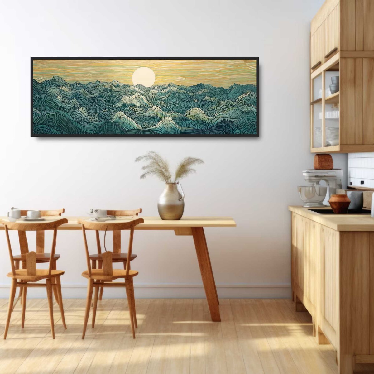 Japanese Ukiyo-e Moon Waves Ca - Home Decor Japandi avaliação e preço