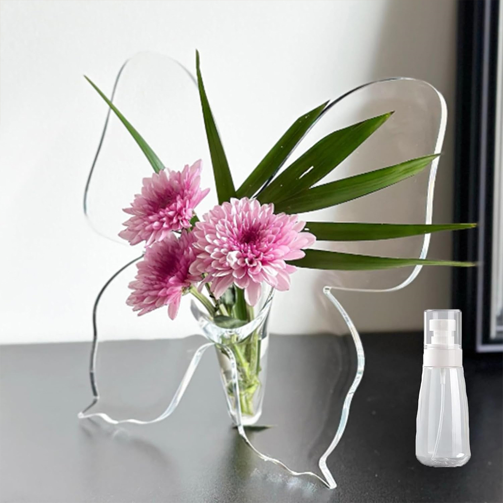 Transparent Butterfly Acrylic  - Home Decor Vase avaliação e preço
