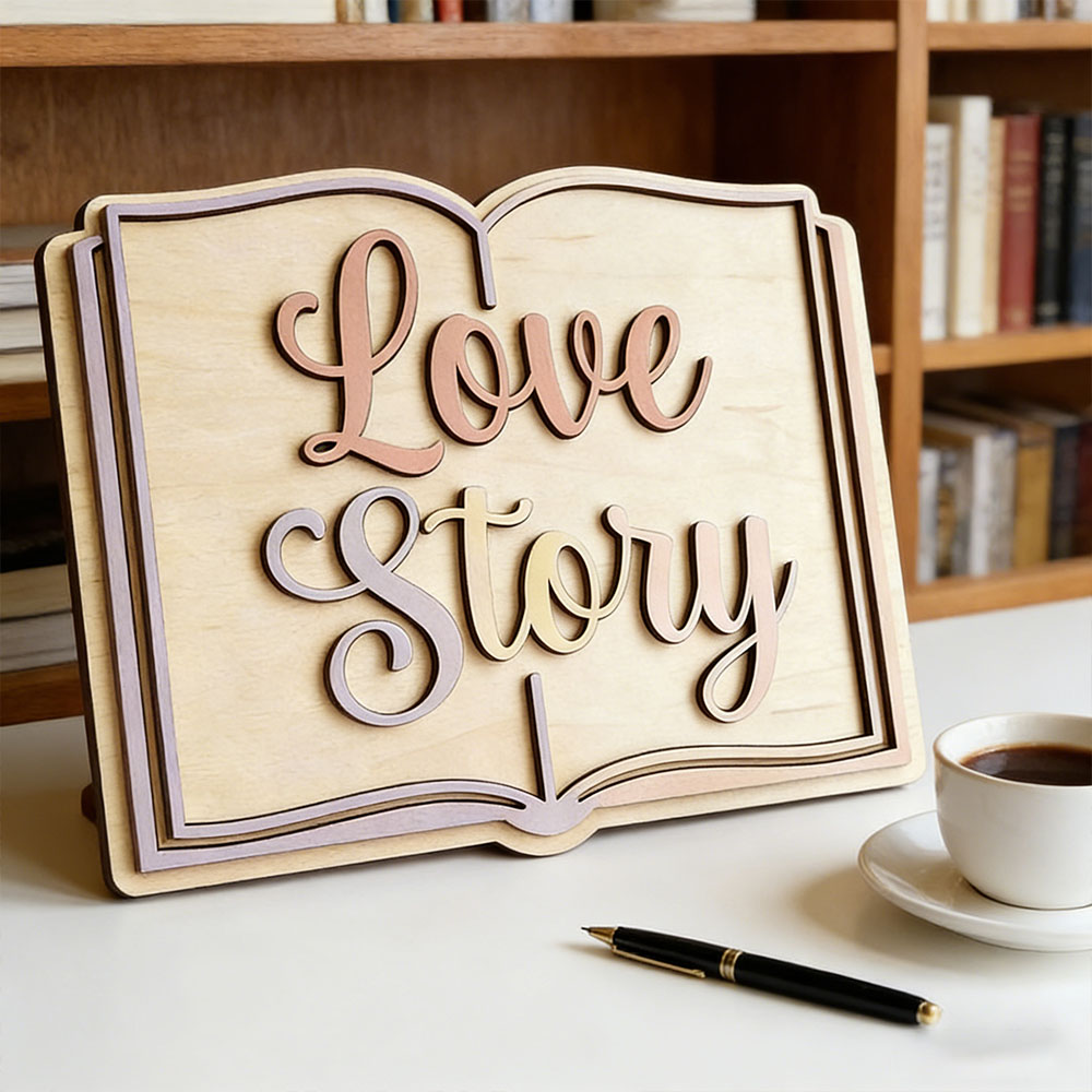 Love Story Book Themed 3D Wood - Home Decor Theme avaliação e preço