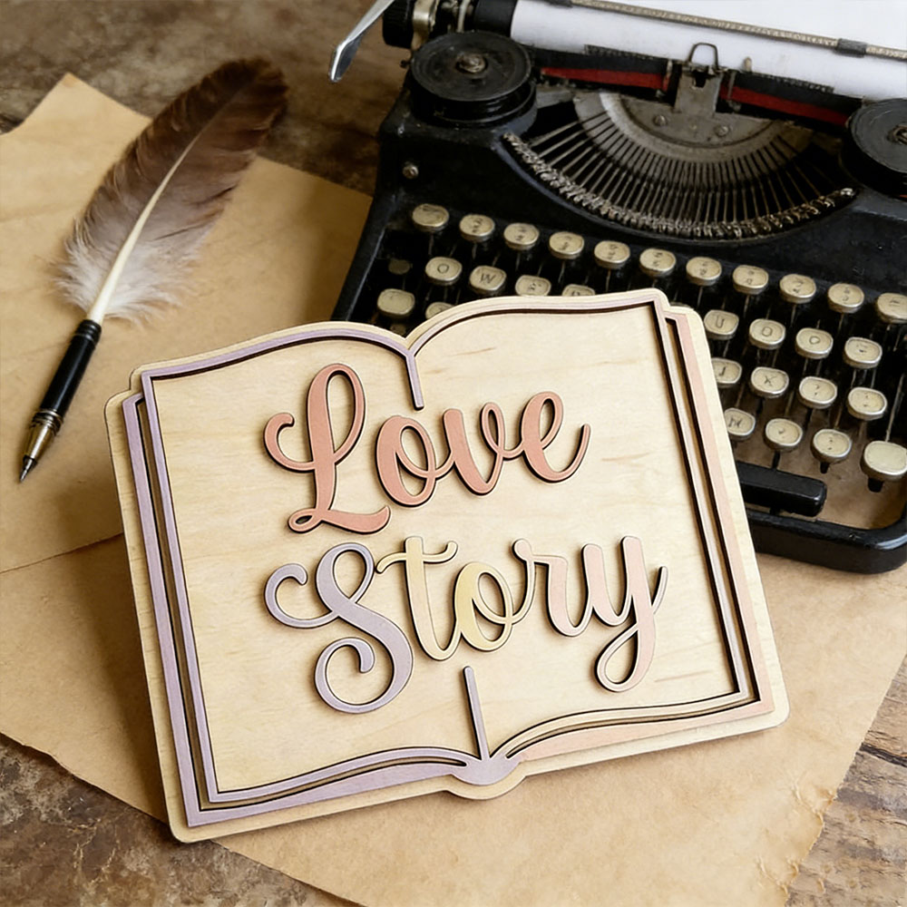 Love Story Book Themed 3D Wood - Home Decor Theme avaliação e preço