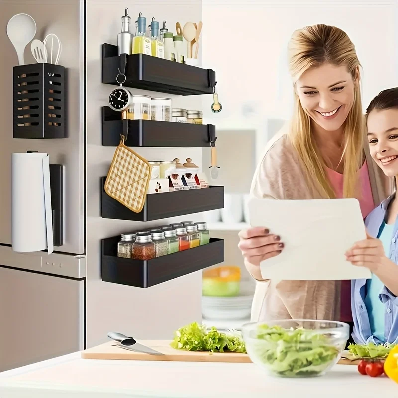Magnetic Fridge Spice Rack Org - Woven Wall Basket avaliação e preço