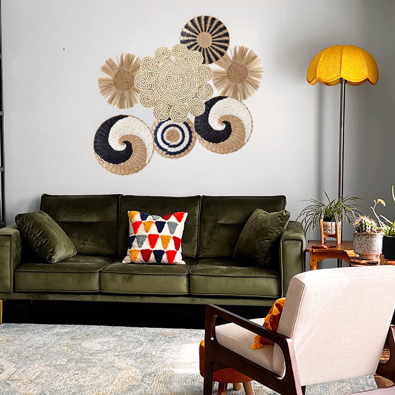 Straw Woven Wall Decoration Bo - Woven Wall Basket avaliação e preço