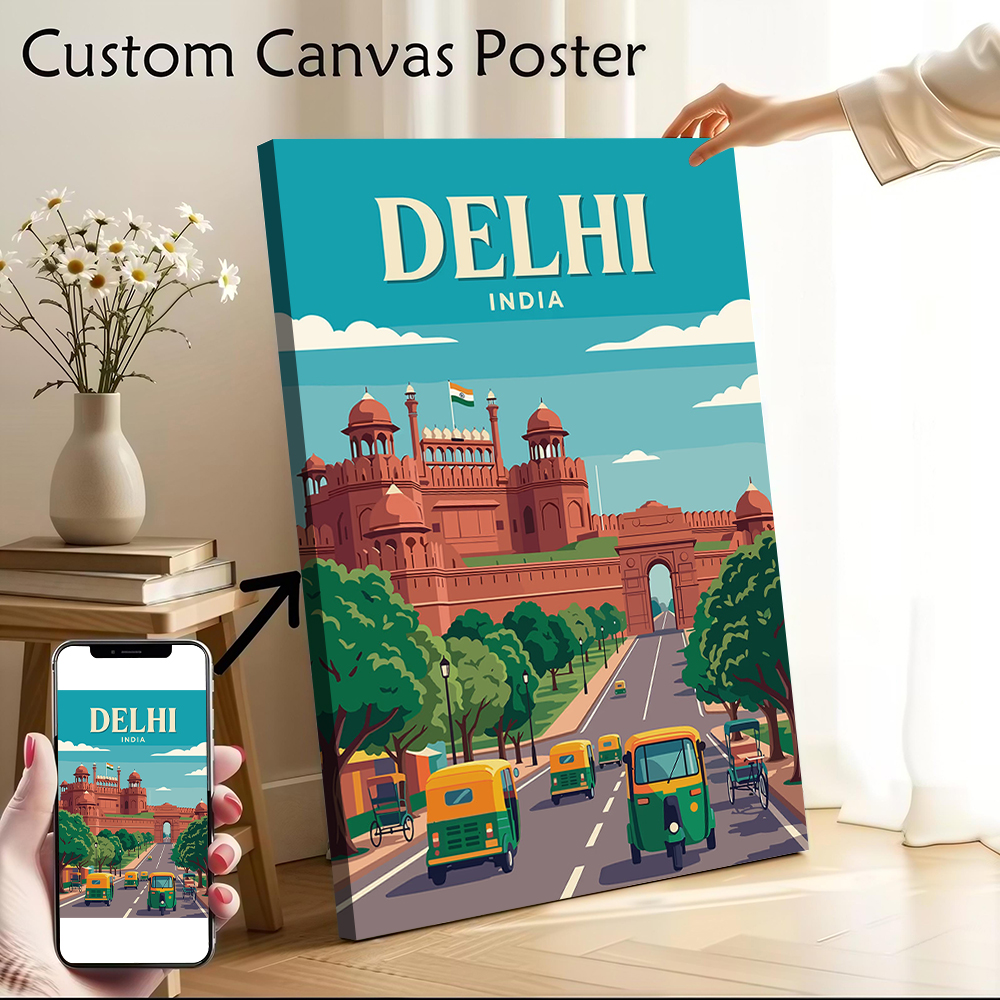 Delhi India Vintage Travel Can - Home Decor Delhi avaliação e preço
