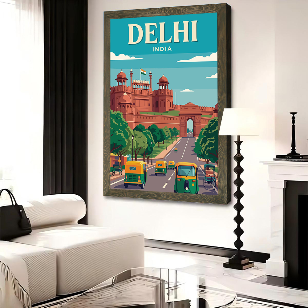 Delhi India Vintage Travel Can - Home Decor Delhi avaliação e preço