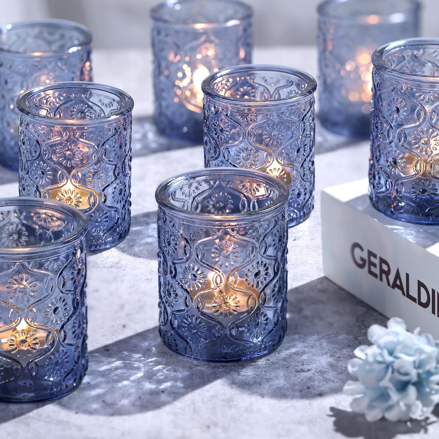 24pcs Blue Votive Candle Holde - Home Decor Vintage avaliação e preço