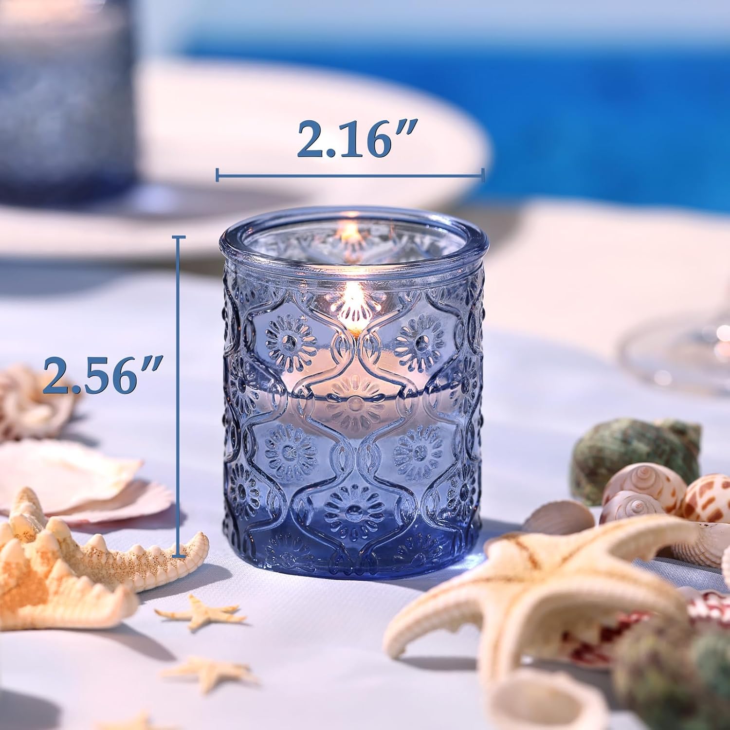 24pcs Blue Votive Candle Holde - Home Decor Vintage avaliação e preço