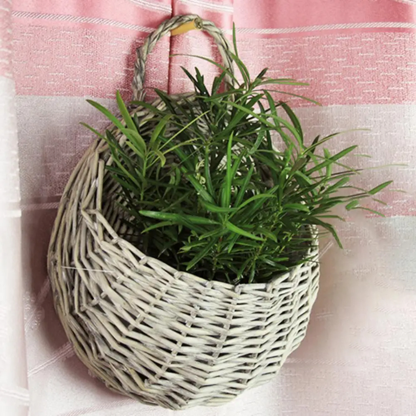 Flower Basket Handmade Weaving - Woven Wall Basket avaliação e preço