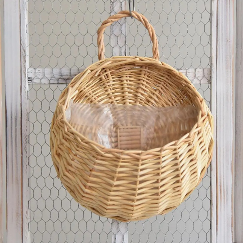Flower Basket Handmade Weaving - Woven Wall Basket avaliação e preço