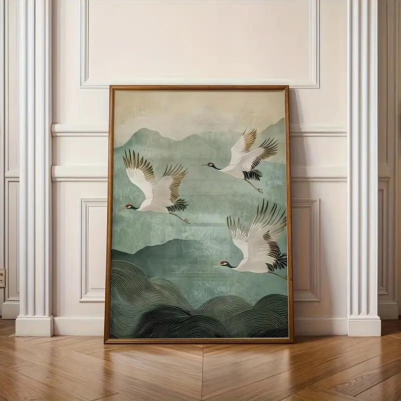 1pcs White Crane Flying Mounta - Home Decor Japandi avaliação e preço