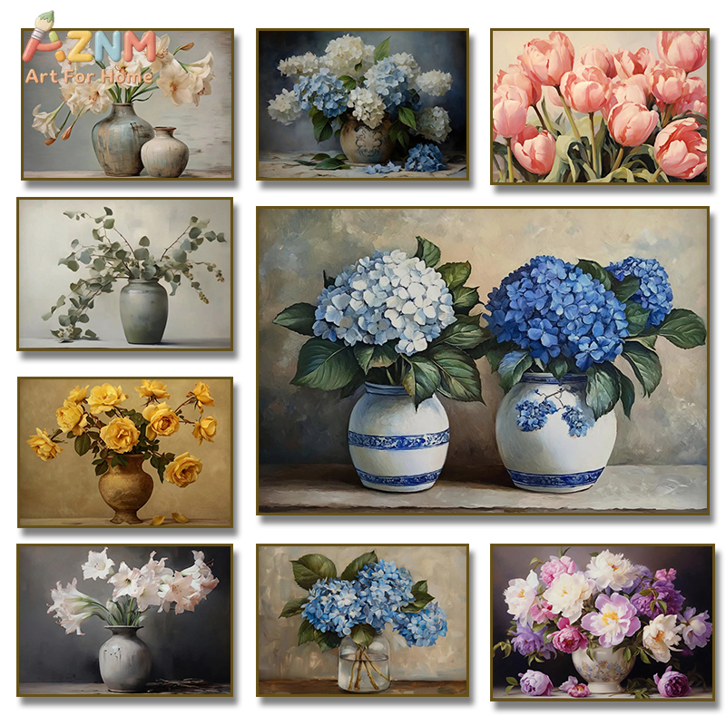 AZNM Vintage Flower Vase Canva - Home Decor Vase avaliação e preço